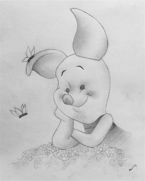 Piglet sketch . . . . . . . #disney #drawing #doodle #piglet #butterfly ...