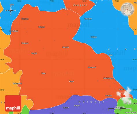 Political Simple Map of Hisar