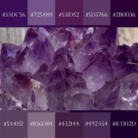 Shades of Purple & Names with HEX, RGB Color Codes | Amethyst color palette, Shades of purple ...