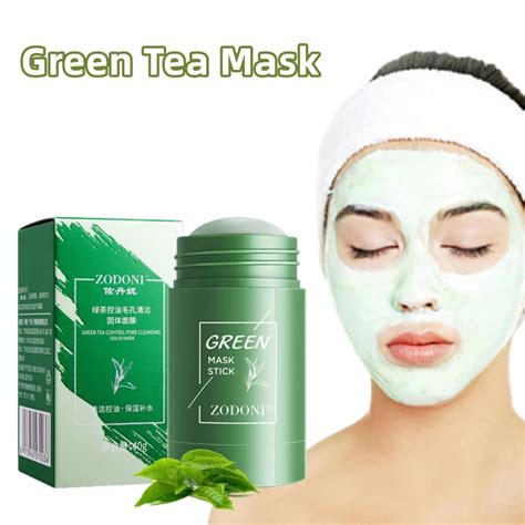 Green Tea Mask Face Clean GreenTea Mask Stick Deep Moisturizing Shrink Pores Blackhead Acne ...