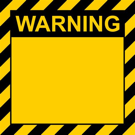 Hazard warning industrial plate, yellow black stripes warning template ...