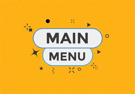 Main Menu text button. Web button banner template Main Menu 8558777 Vector Art at Vecteezy