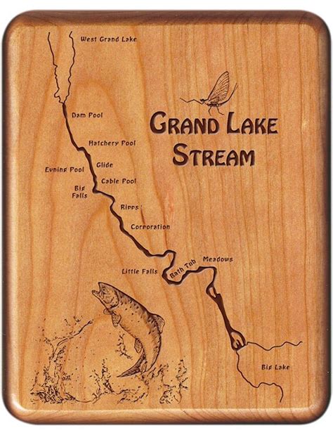 GRAND LAKE STREAM River Map Fly Fishing Fly Box