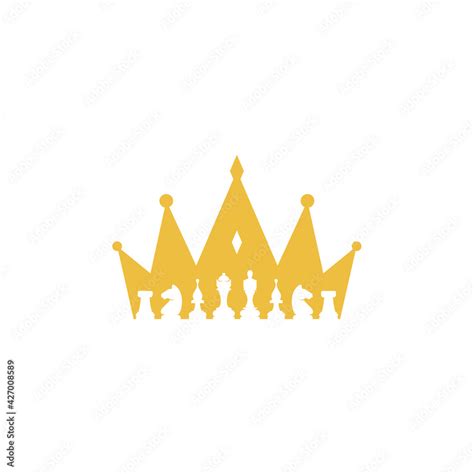 King Chess logo design vector illustration, Creative Chess logo design concept template, symbols ...