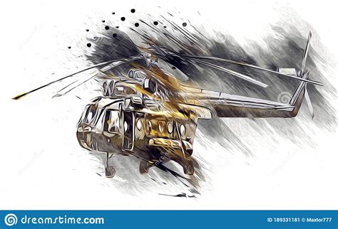 Helicopter. Drawing Worksheet. Cartoon Vector | CartoonDealer.com #75234125