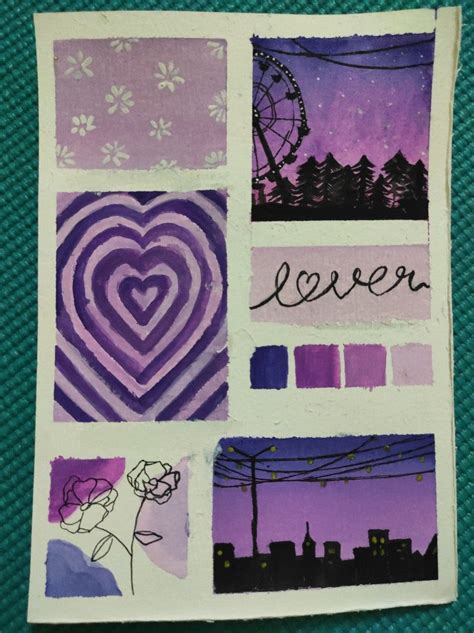 moodboard painting purple Purple Painting, Diy Watercolor Painting, Canvas Painting Designs ...