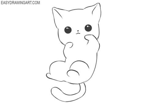 How to Draw a Kawaii Cat - Easy Drawing Art