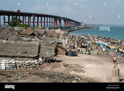 Bridge connecting India to Sri Lanka Stock Photo - Alamy