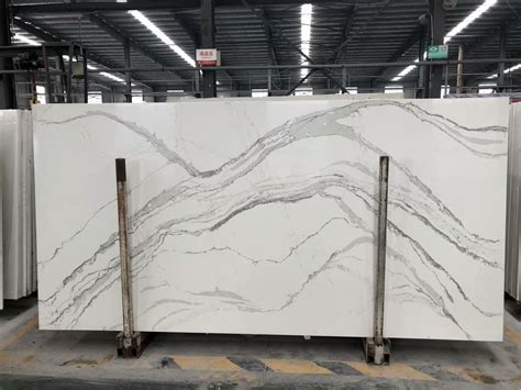 Calacatta White Quartz slabs Kitchen Countertops - Artificial Quartz Stone Slabs | Quartz-Slab.com