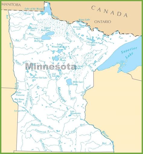 Minnesota lakes map - Ontheworldmap.com