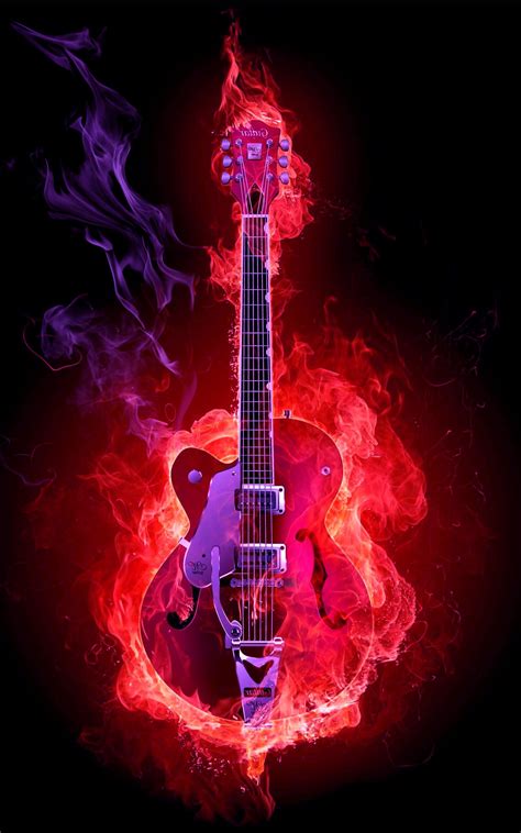 Flame Guitar HD Wallpaper 1600×2560 - High Definition Wallpaper | Daily Screens id-3331 | Music ...