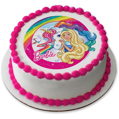 BARBIE UNICORN ROUND EDIBLE CAKE TOPPER (EACH) | ubicaciondepersonas.cdmx.gob.mx