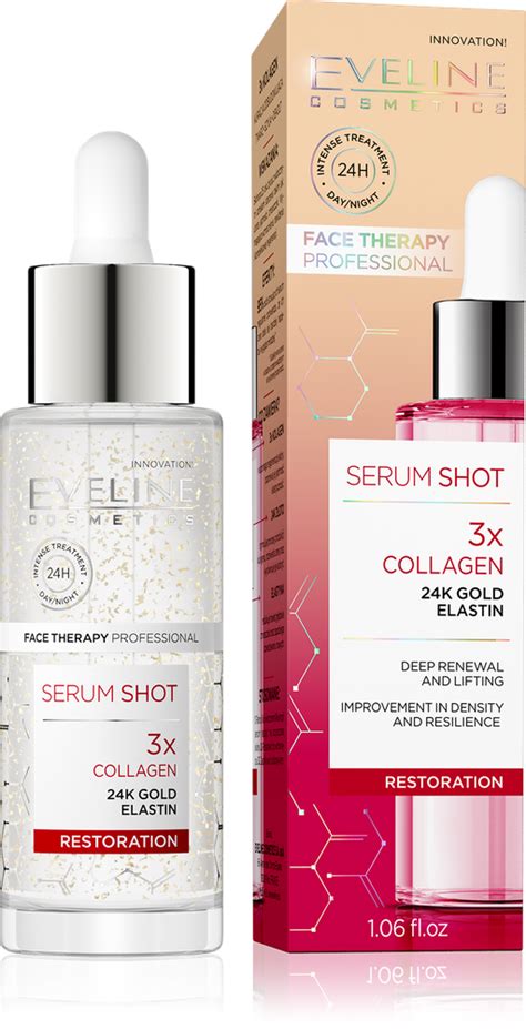 Eveline Face Therapy Professional Serum Shot Rebuilding Serum 3x Collagen 24k Gold Elastin for ...