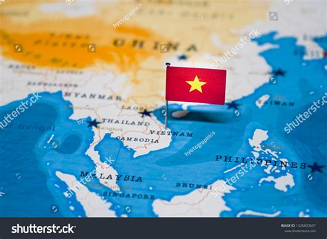 Flag Vietnam World Map Stock Photo 1326820637 | Shutterstock