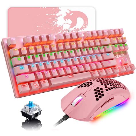 Buy Wired Gaming Keyboard and Mouse Combo87 Keys Compact Rainbow ...