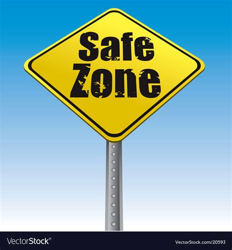 Road sign safe zone Royalty Free Vector Image - VectorStock