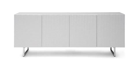 79" White Credenza with Wave Textured Doors by Whiteline - OfficeDesk.com