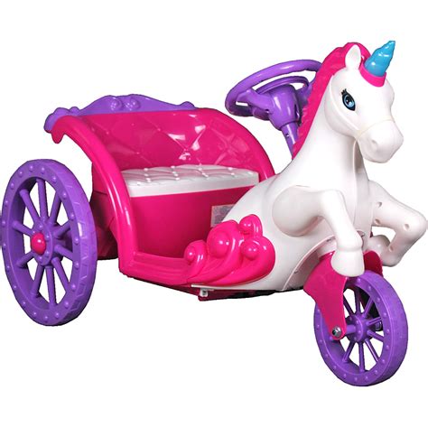 Unicorn Carriage Ride On 6V, Pink/Purple - Best Ride On Cars Backyard & Park | Maisonette Ride ...