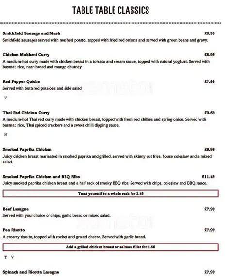 Menu at Liberty Bell Beefeater restaurant, Romford, Mercury Gardens