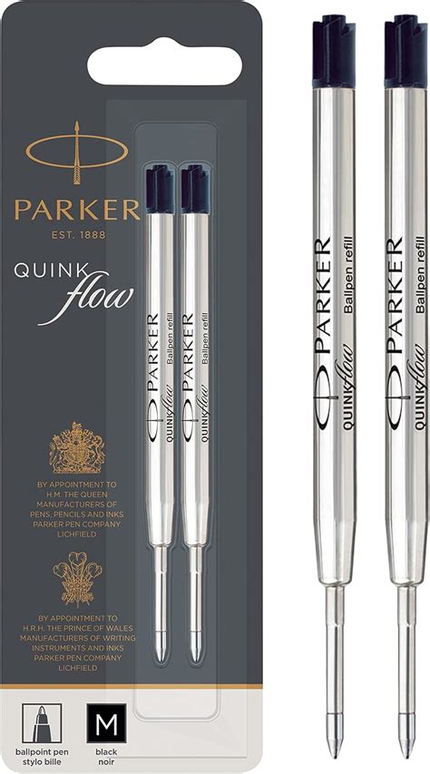 Amazon.com: PARKER QUINKflow Ballpoint Pen Ink Refill, Medium Tip, Black, 2 Pack : Everything Else