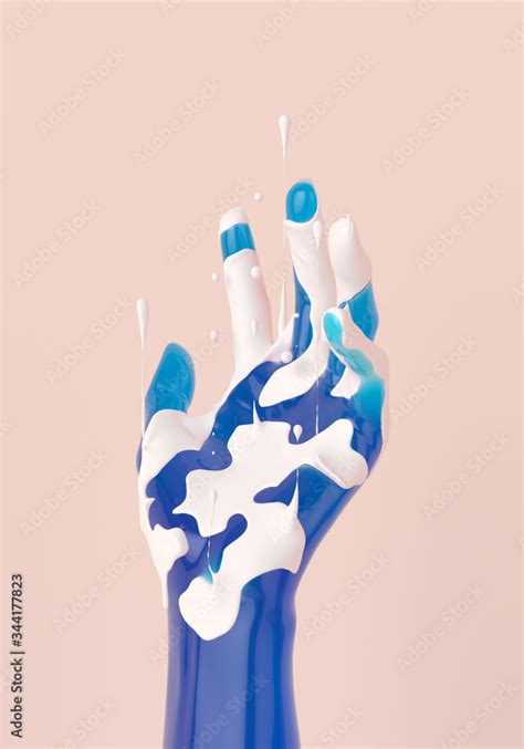 Art creative abstract hand gesture graphic design, blue hand sculpture ...