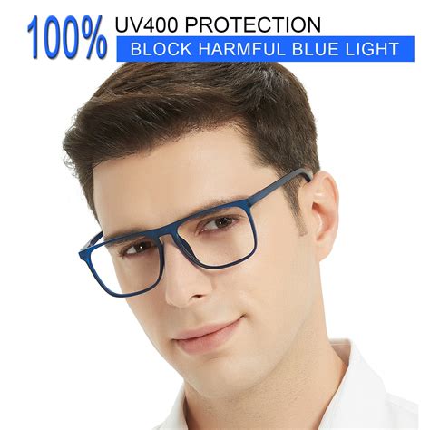 MARE AZZURO Blue Light Reading Glasses Men 3.5 Light Computer Readers 0 ...