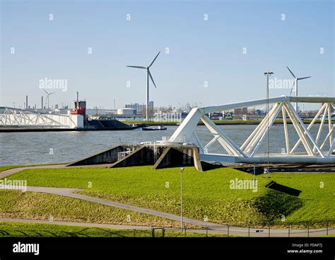 The Maeslantkering, a storm surge barrier, part of the Delta Works ...