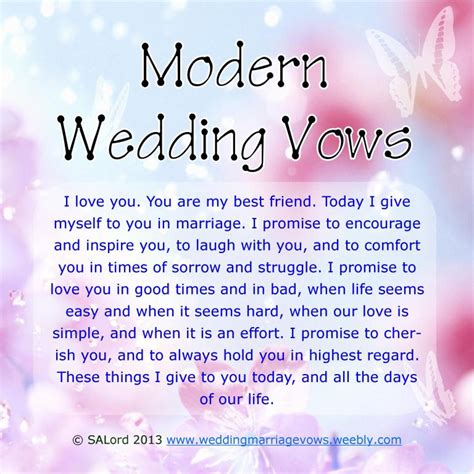 Modern Wedding Marriage Vows - Sample Vow Examples - Wedding & Marriage ...