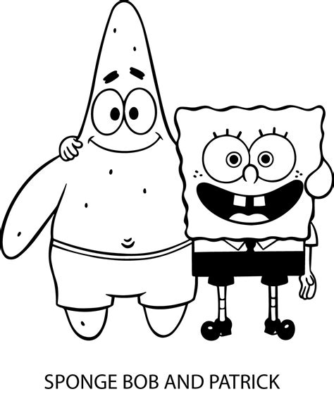 Spongebob and Patrick Coloring Page Printable | Spongebob drawings ...