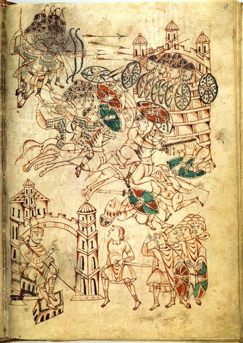 Attack on Jerusalem by Antiochus Epiphanes. The Leiden I Maccabees manuscript / Codex Per F 17 ...