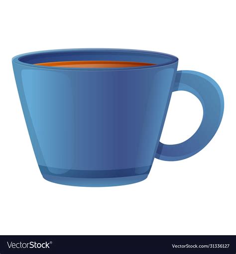 Blue tea cup icon cartoon style Royalty Free Vector Image