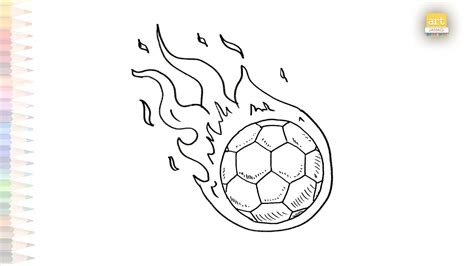 Soccer Ball In Flames drawing video | Soccer Ball drawing image|How to draw Soccer Ball step by ...