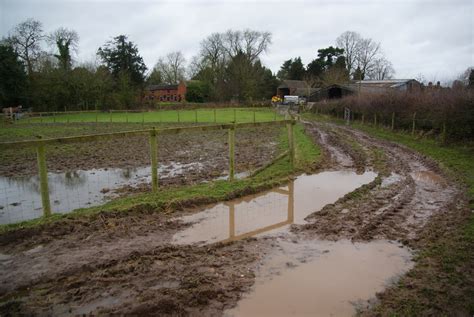 Muddy farm track by Moat Farm © Bill Boaden :: Geograph Britain and Ireland