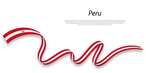 ondulación cinta o bandera con bandera de Perú. 21827063 Vector en Vecteezy