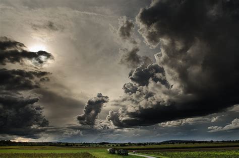 dark clouds, dark, clouds, sunset, land, storm cloud, dramatic sky ...