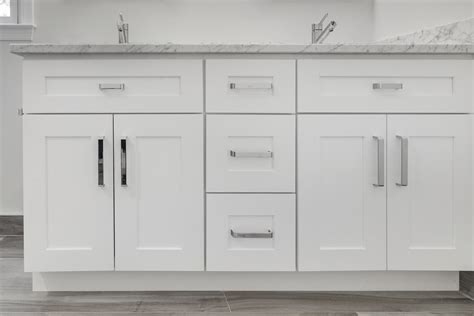 White Shaker Bathroom Cabinets in New Jersey - Craftsmill