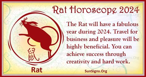 Rat Horoscope 2024 - Luck And Feng Shui Predictions! - SunSigns.Org