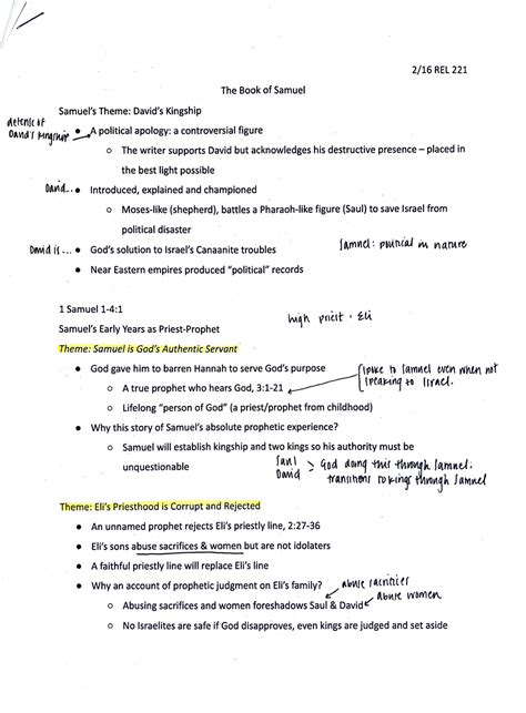 The Book of Samuel - The Book of Samuel Samuel's Theme: David's ...