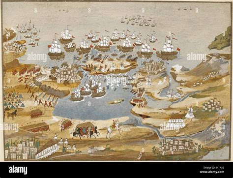 Battle of Sfakteria and siege of Navarino Stock Photo - Alamy