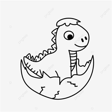 Hatching Baby Dinosaur Egg Dinosaur Clipart Black And White, Baby ...