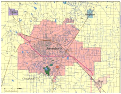 Editable Jonesboro, AR City Map - Illustrator / PDF | Digital Vector Maps