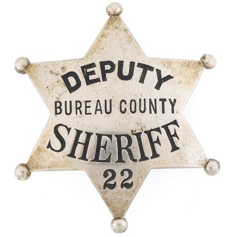 Lot Detail - BUREAU COUNTY DEPUTY SHERIFF BADGE NO. 22