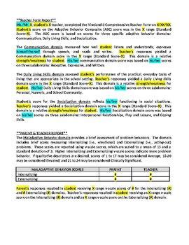 VINELAND ADAPTIVE BEHAVIOR SCALE - THIRD EDITION (VINELAND-3) TEMPLATE ...