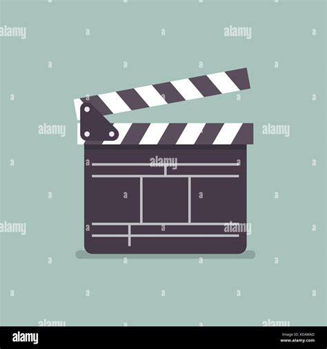 Movie clapper in flat style. Vector illustration Stock Vector Image ...