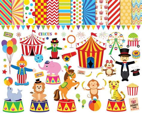 56 Circus Clipart , Circus Clip Art ,clowns Clipart , Circus Printable ...