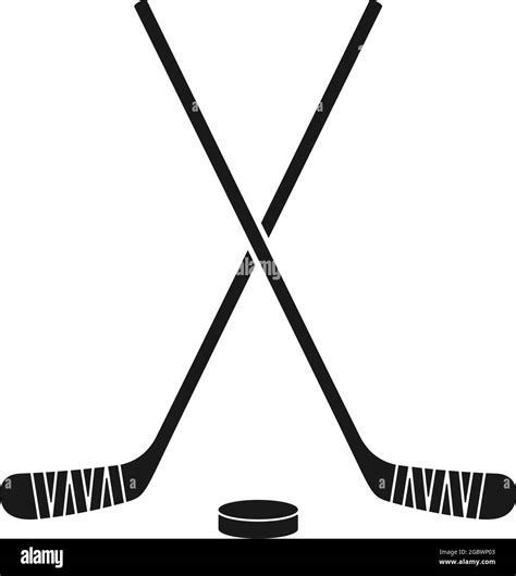 Ice hockey sticks and hockey puck as logo in vector icon Stock Vector Image & Art - Alamy