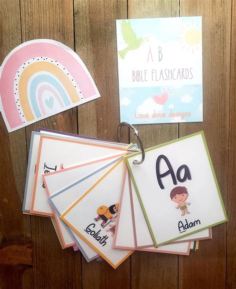 Childrens ABC Bible Themed Flash Cards, Bible Flash Cards, Childrens ...