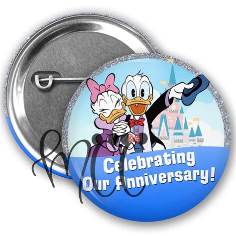 Donald and Daisy Duck Inspired Wedding Anniversary Park Button - Etsy