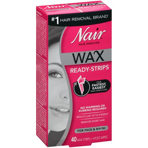 Nair™ Wax Ready-Strips Hair Remover for Face & Bikini 40 ct Box ...