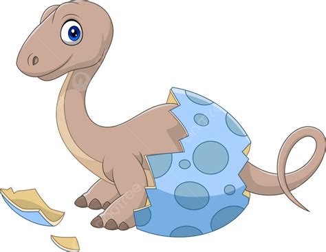 Cartoon Baby Dinosaur Hatching From Egg, Ancient, Comic, Smile PNG and ...